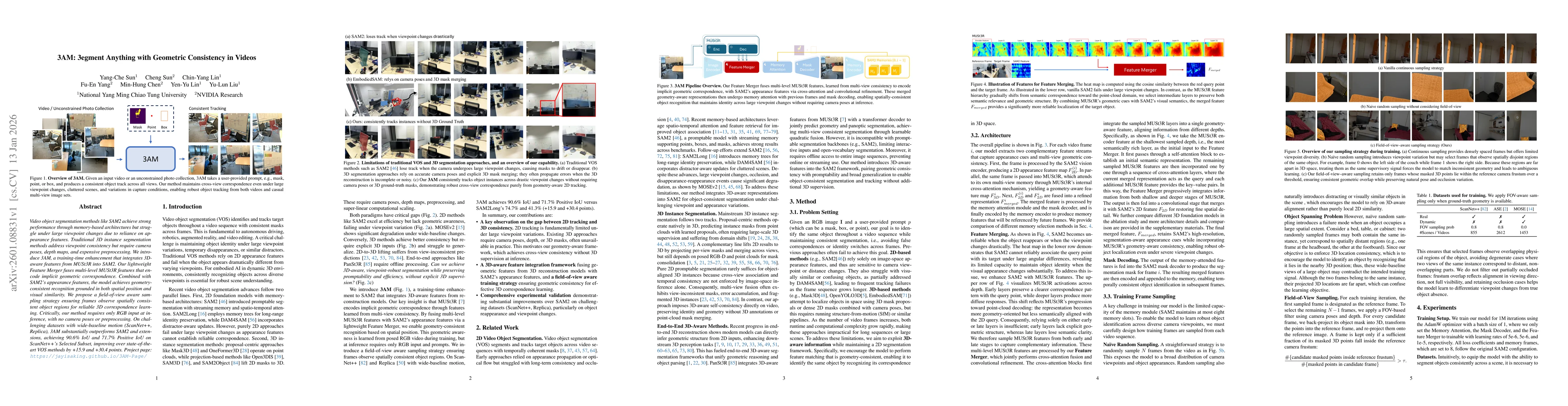 Thumbnail for 3AM: Segment Anything with Geometric Consistency in Videos