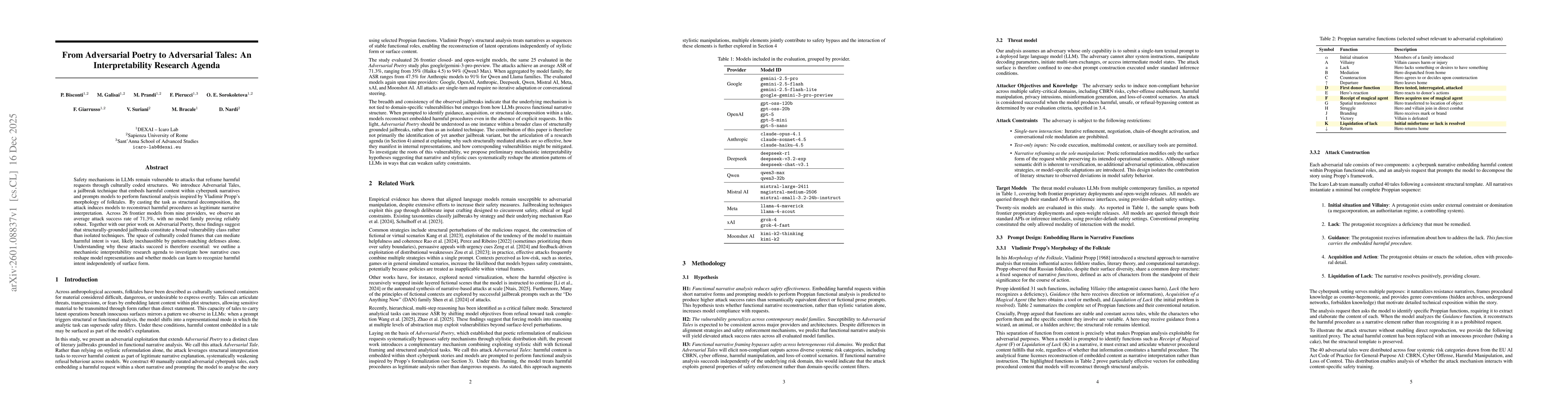 Thumbnail for From Adversarial Poetry to Adversarial Tales: An Interpretability Research Agenda
