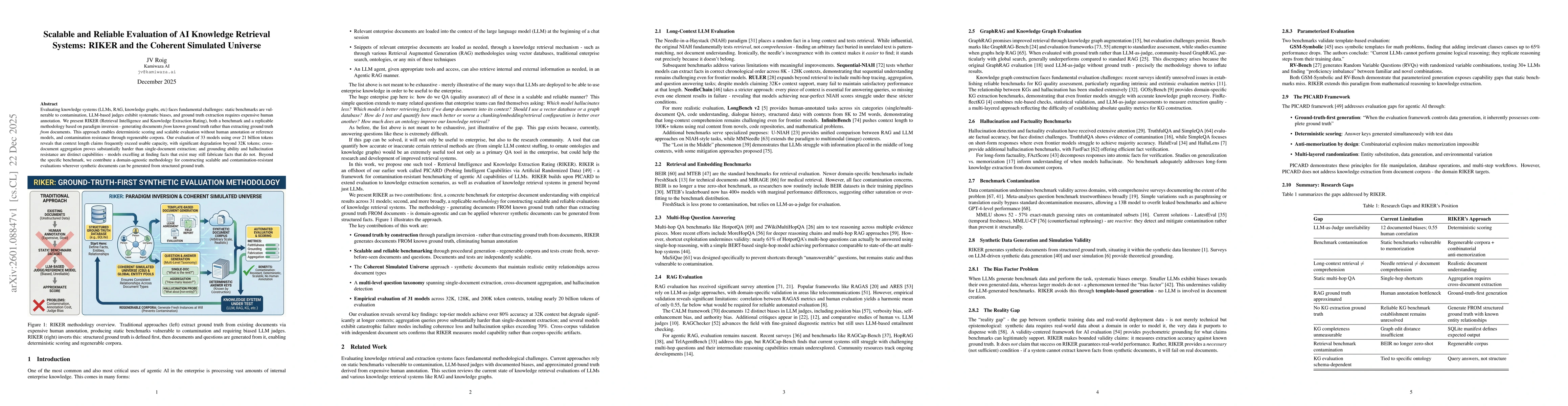 Thumbnail for Scalable and Reliable Evaluation of AI Knowledge Retrieval Systems: RIKER and the Coherent Simulated Universe