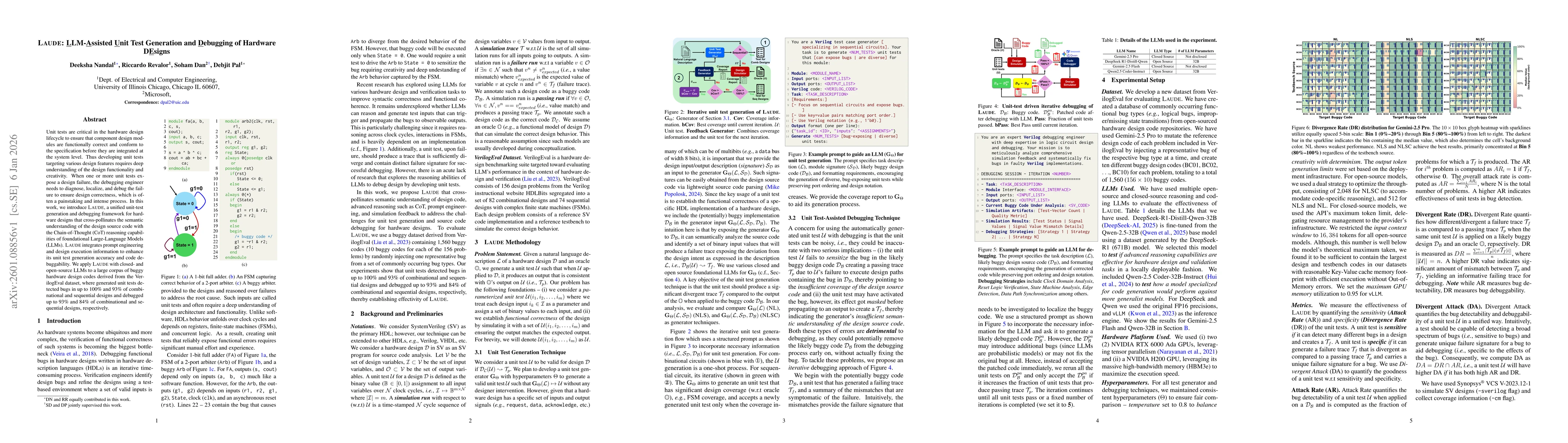 Thumbnail for LAUDE: LLM-Assisted Unit Test Generation and Debugging of Hardware DEsigns