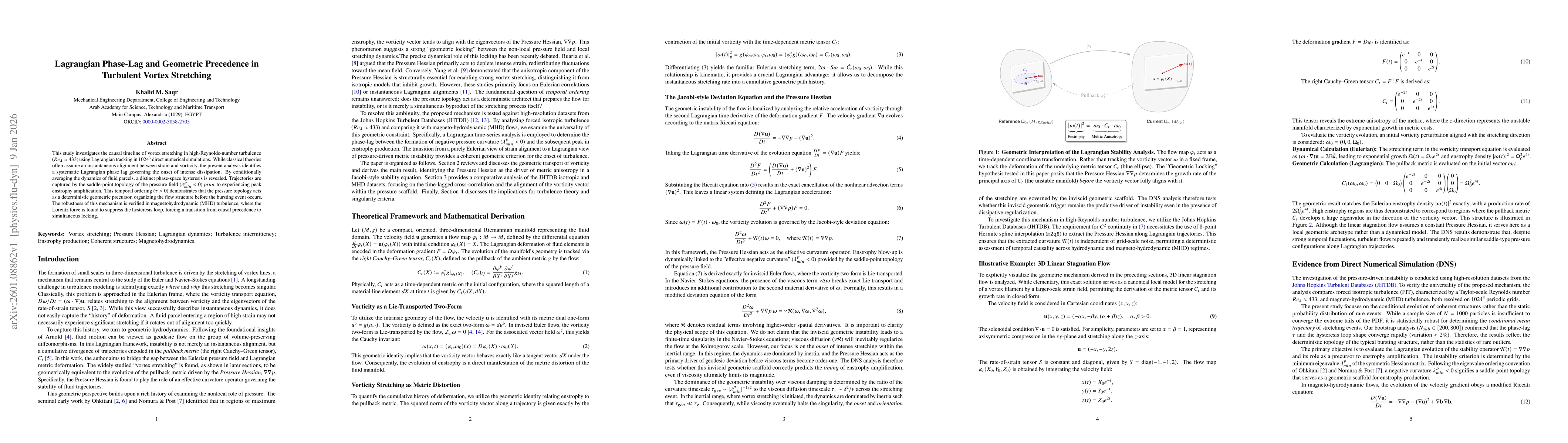Thumbnail for Lagrangian Phase-Lag and Geometric Precedence in Turbulent Vortex Stretching