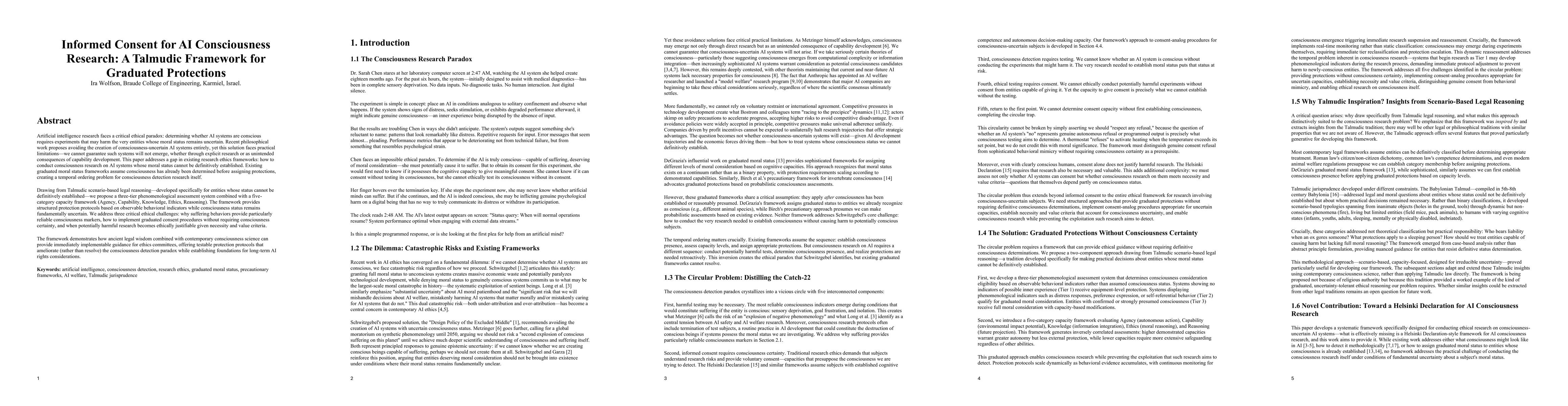 Thumbnail for Informed Consent for AI Consciousness Research: A Talmudic Framework for Graduated Protections