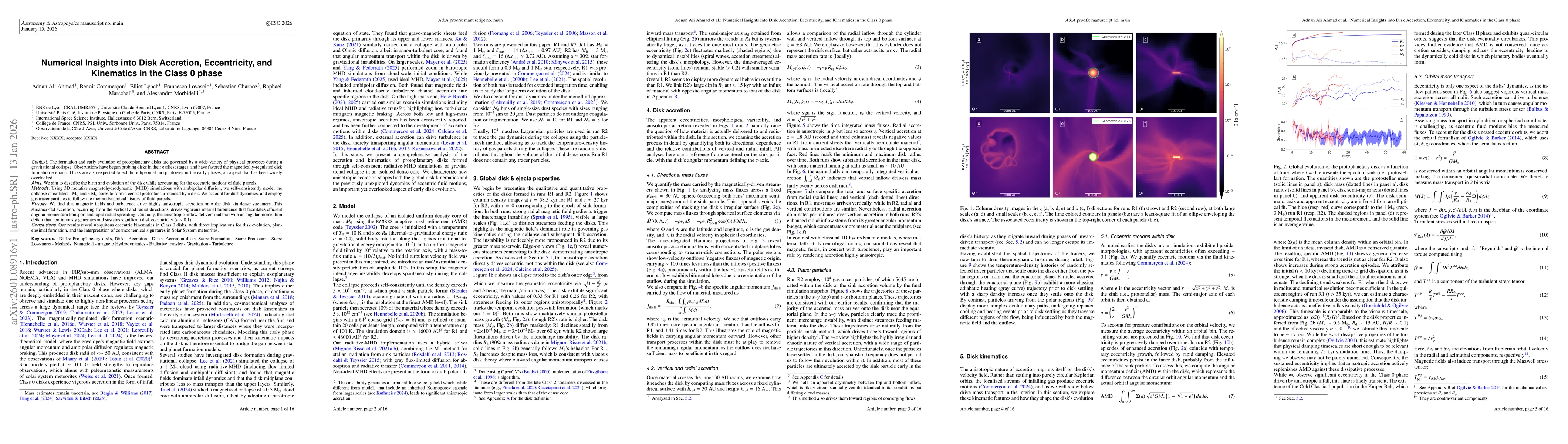 Thumbnail for Numerical Insights into Disk Accretion, Eccentricity, and Kinematics in the Class 0 phase