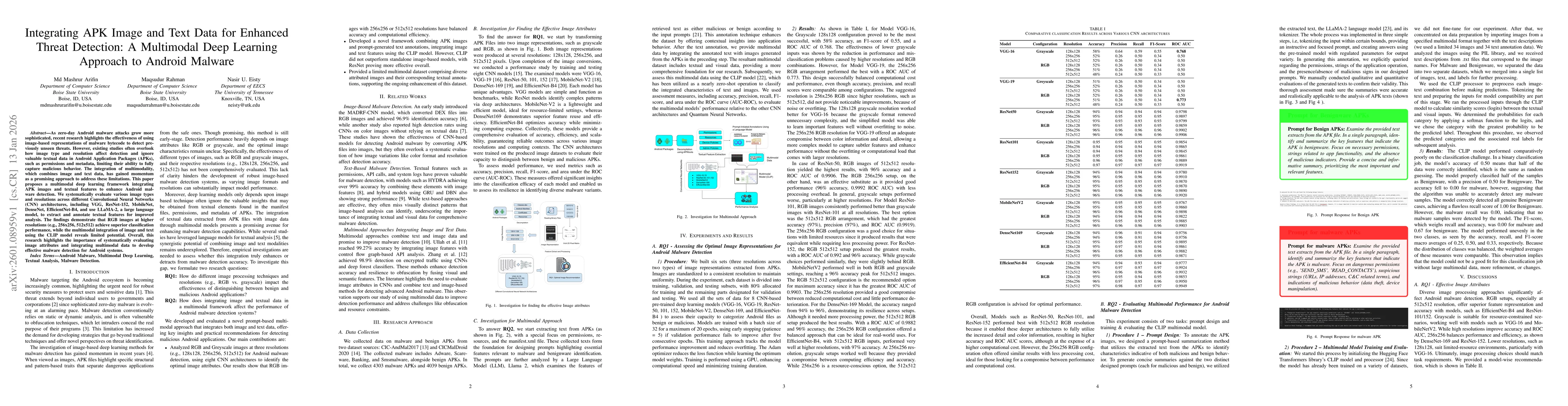 Thumbnail for Integrating APK Image and Text Data for Enhanced Threat Detection: A Multimodal Deep Learning Approach to Android Malware