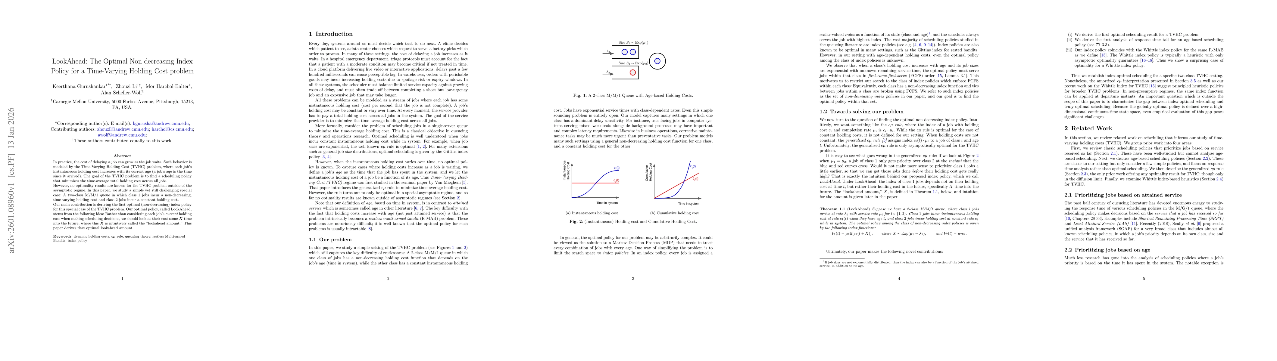 Thumbnail for LookAhead: The Optimal Non-decreasing Index Policy for a Time-Varying Holding Cost problem