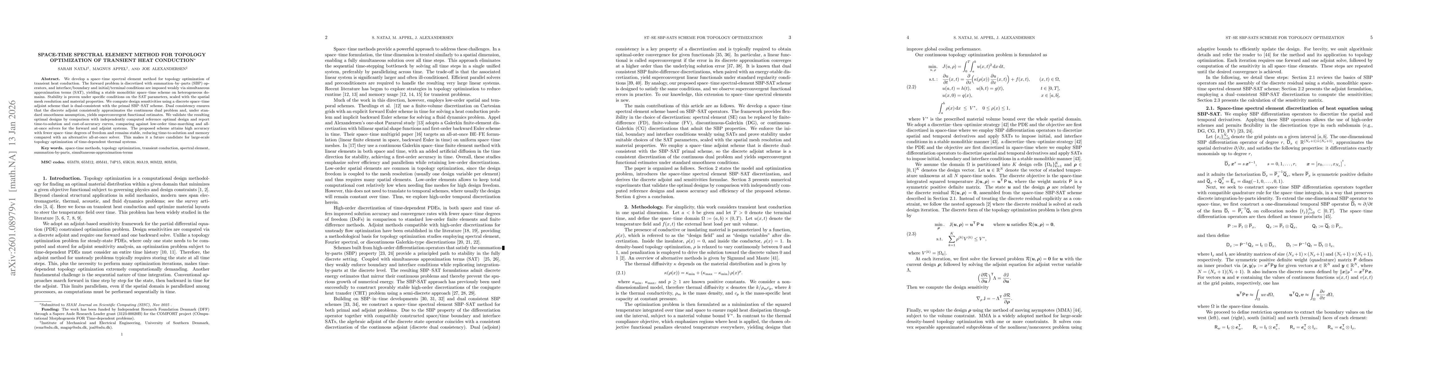 Thumbnail for Space-time spectral element method for topology optimization of transient heat conduction