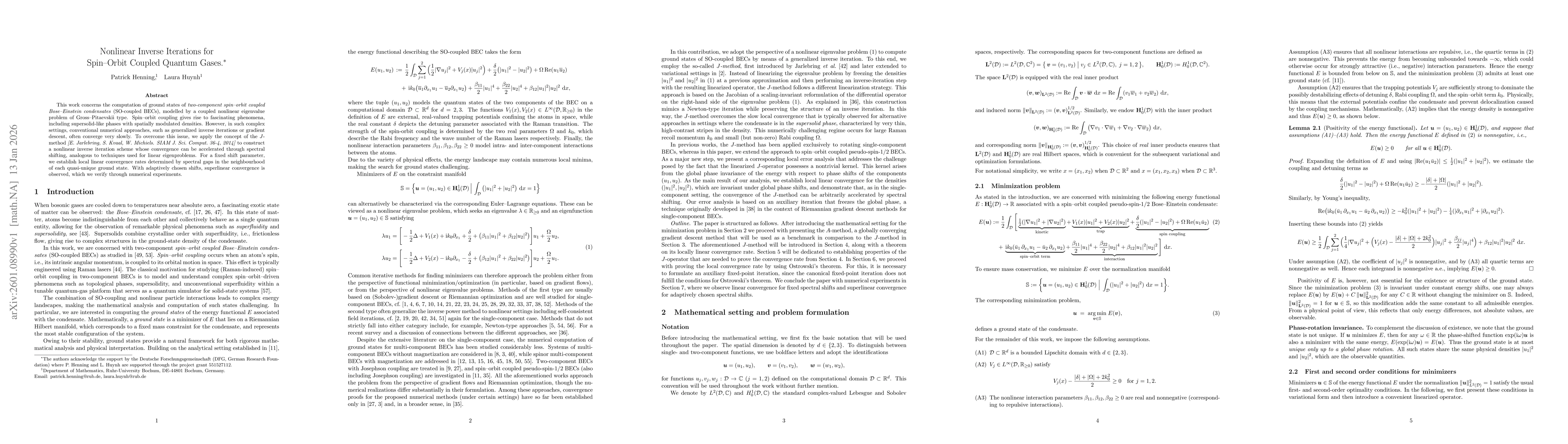 Thumbnail for Nonlinear Inverse Iterations for Spin-Orbit Coupled Quantum Gases