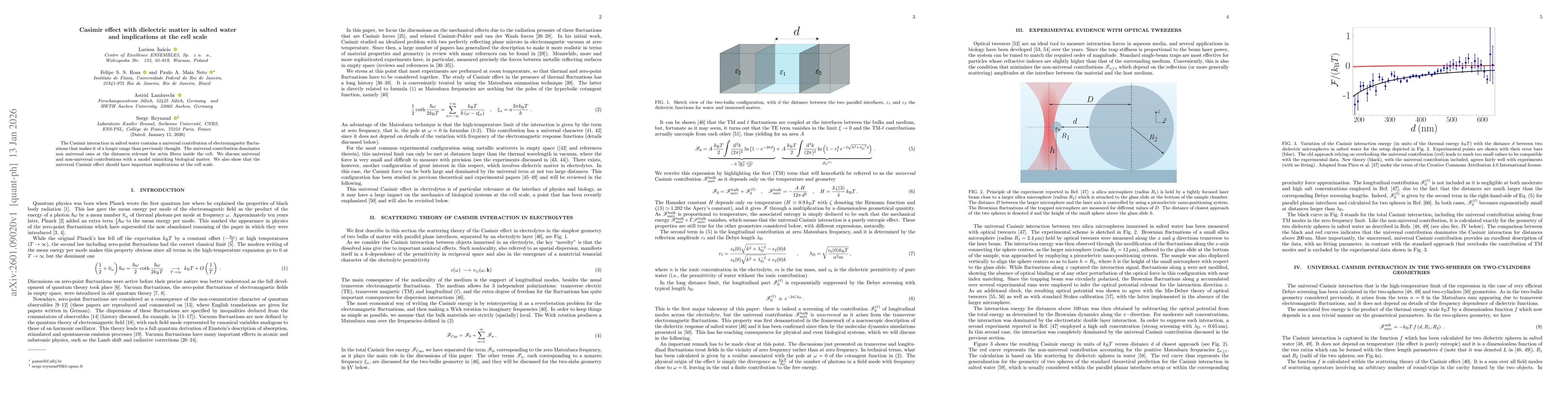 Thumbnail for Casimir effect with dielectric matter in salted water and implications at the cell scale