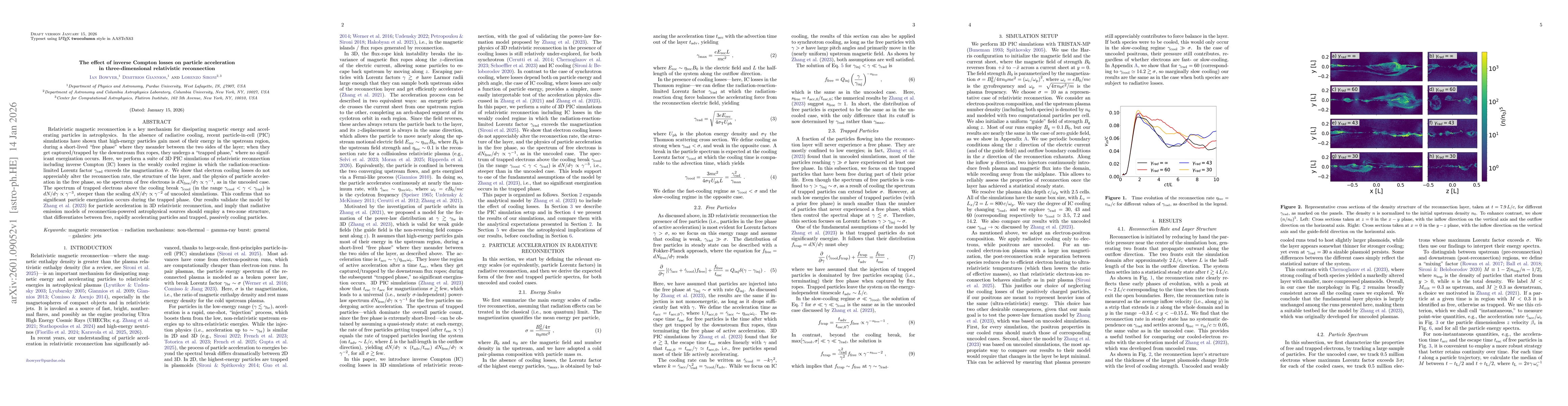 Thumbnail for The effect of inverse Compton losses on particle acceleration in three-dimensional relativistic reconnection