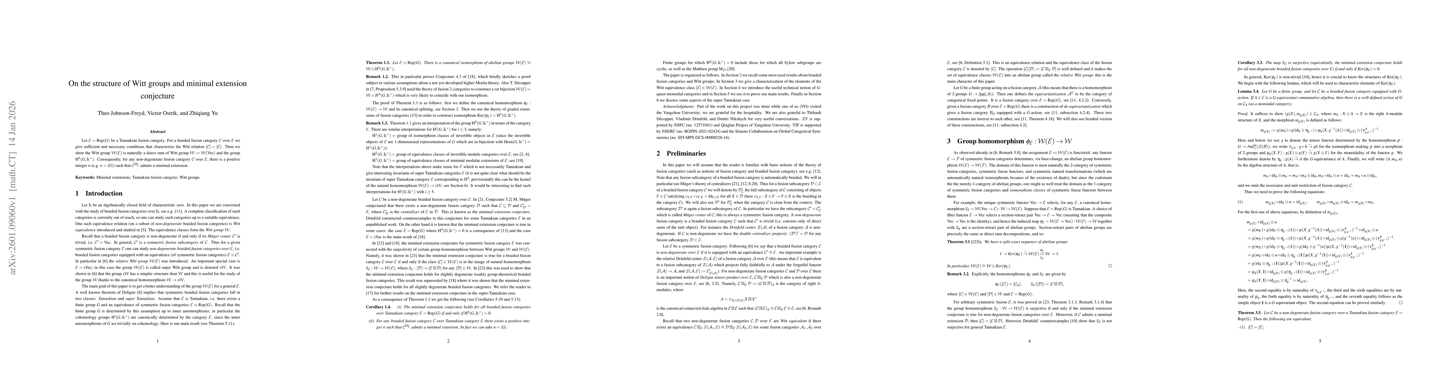 Thumbnail for On the structure of Witt groups and minimal extension conjecture