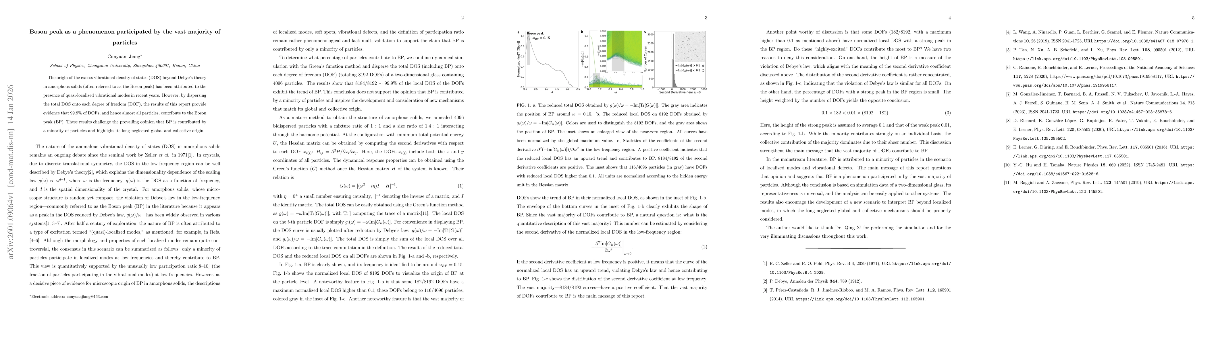Thumbnail for Boson peak as a phenomenon participated by the vast majority of particles