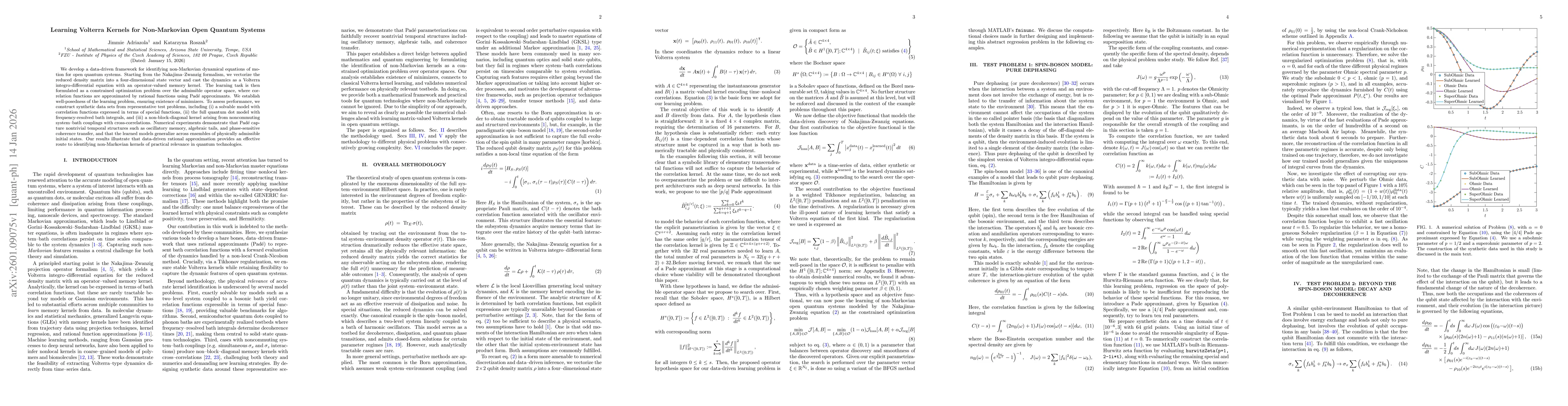 Thumbnail for Learning Volterra Kernels for Non-Markovian Open Quantum Systems