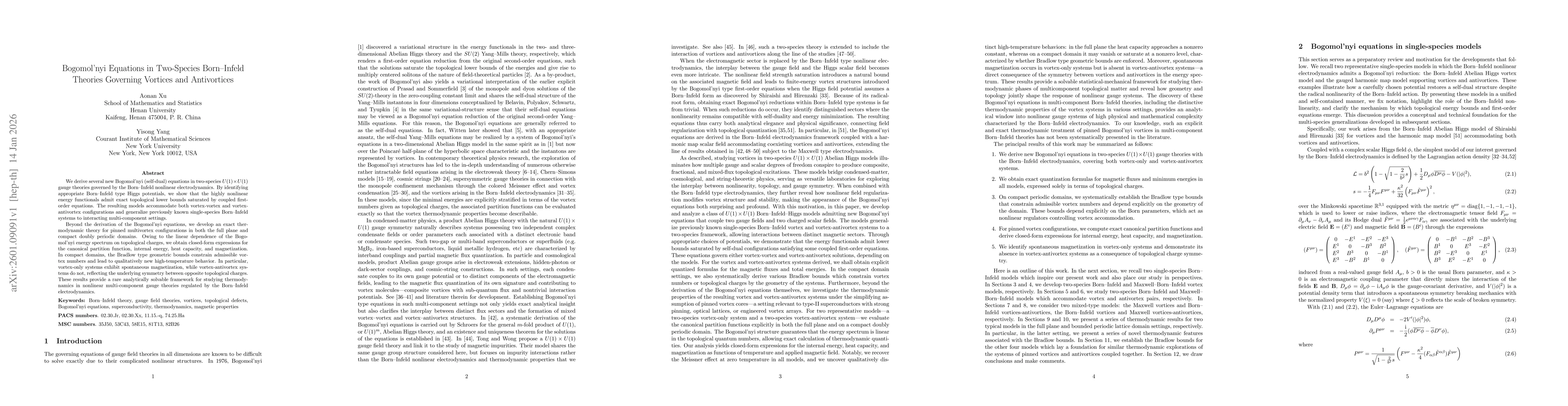 Thumbnail for Bogomol'nyi Equations in Two-Species Born--Infeld Theories Governing Vortices and Antivortices