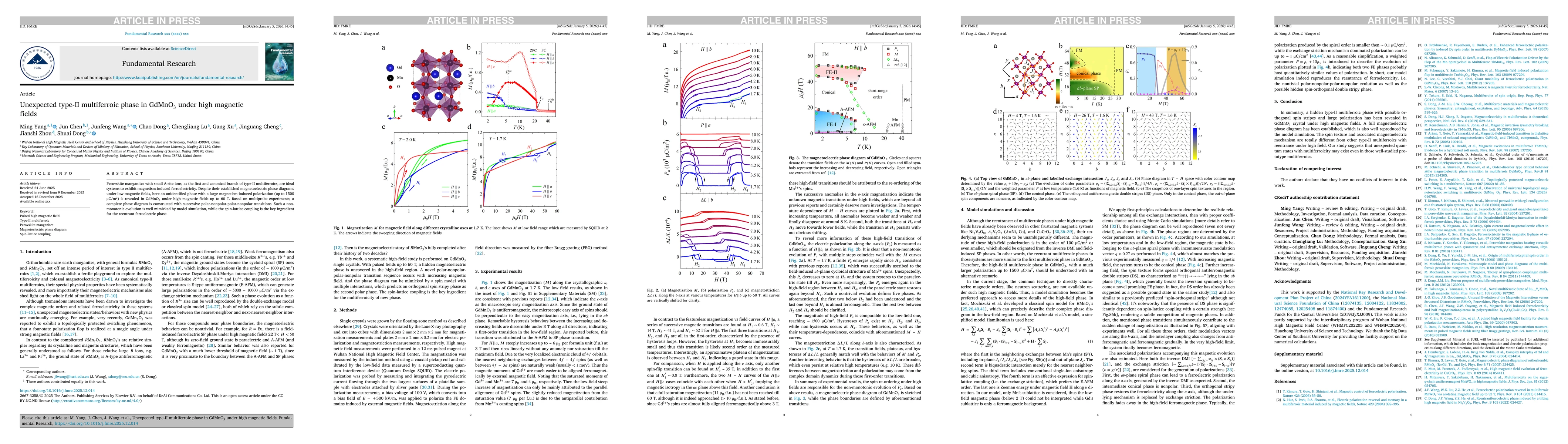 Thumbnail for Unexpected type-II multiferroic phase in GdMnO3 under high magnetic fields
