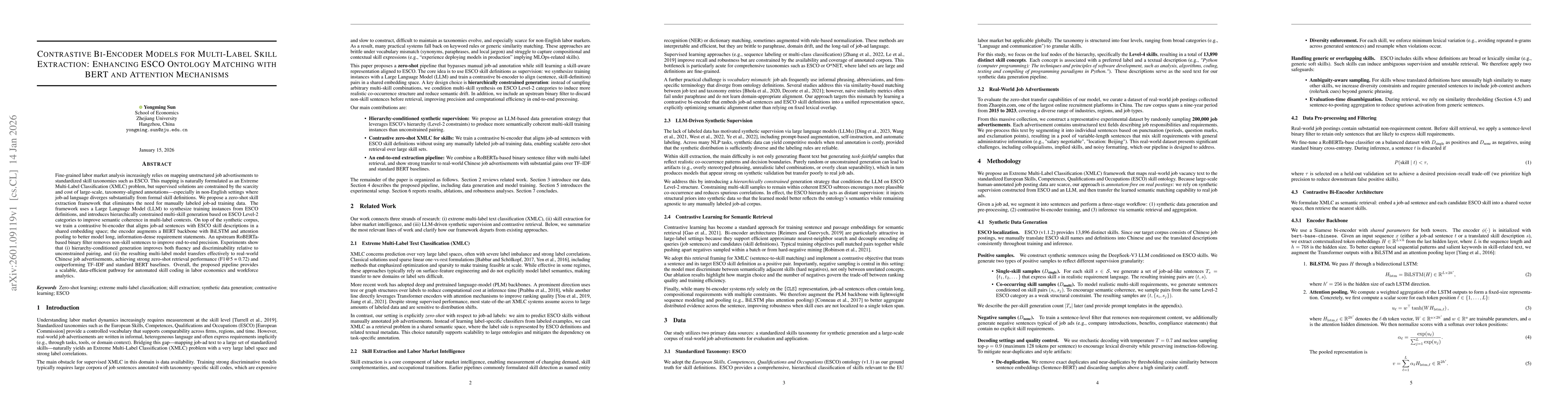 Thumbnail for Contrastive Bi-Encoder Models for Multi-Label Skill Extraction: Enhancing ESCO Ontology Matching with BERT and Attention Mechanisms