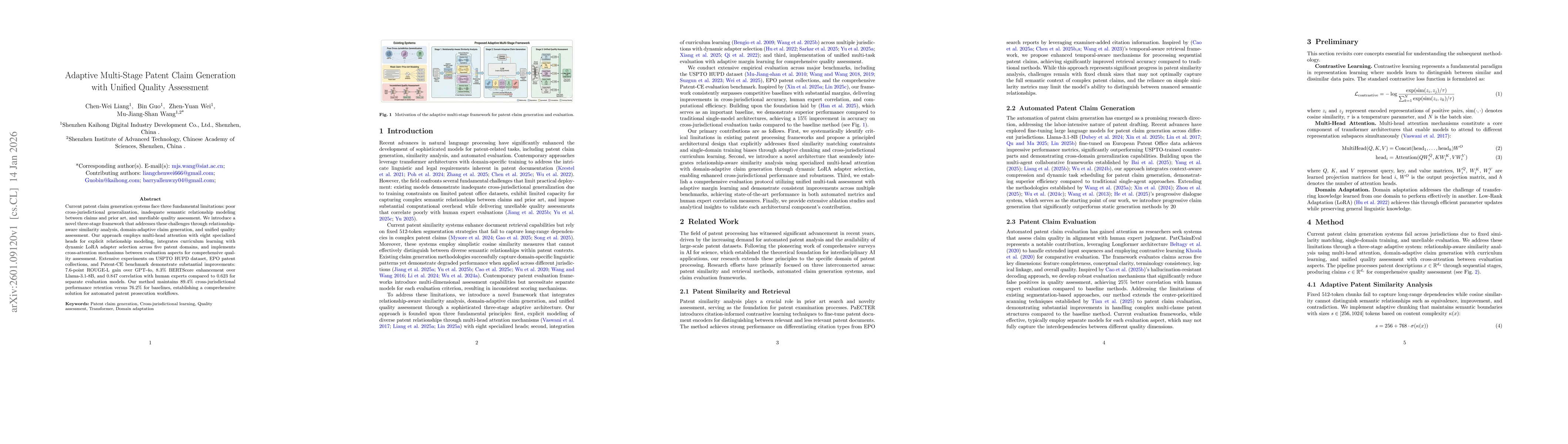 Thumbnail for Adaptive Multi-Stage Patent Claim Generation with Unified Quality Assessment