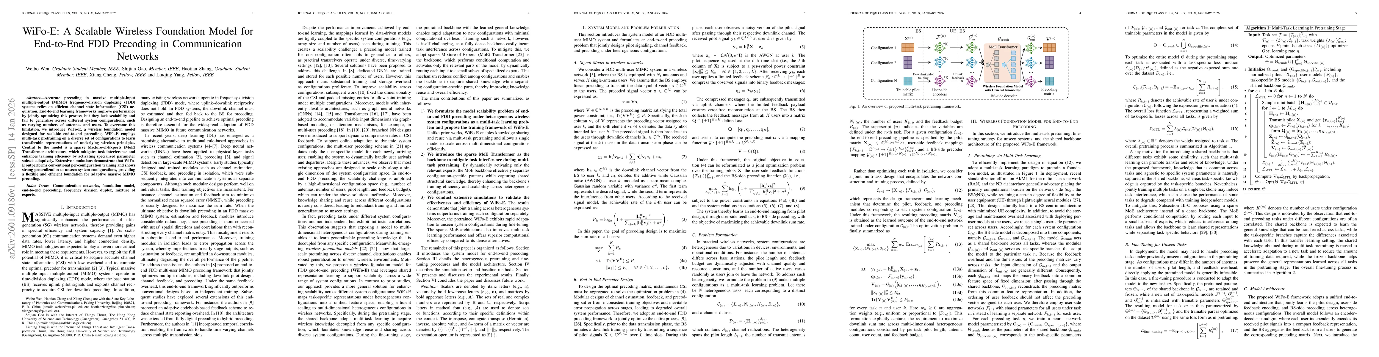 Thumbnail for WiFo-E: A Scalable Wireless Foundation Model for End-to-End FDD Precoding in Communication Networks