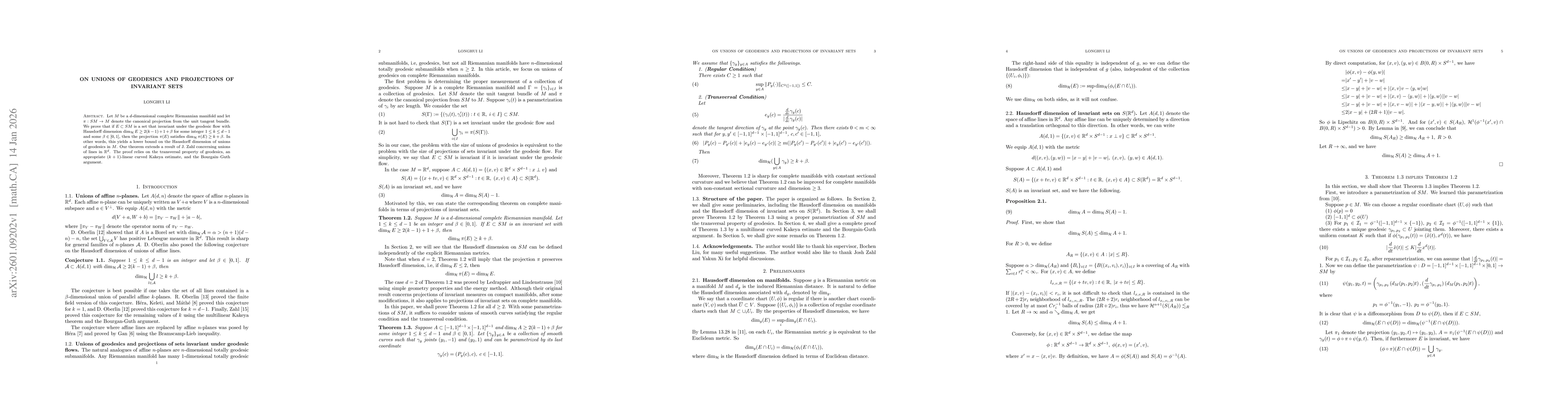 Thumbnail for On unions of geodesics and projections of invariant sets
