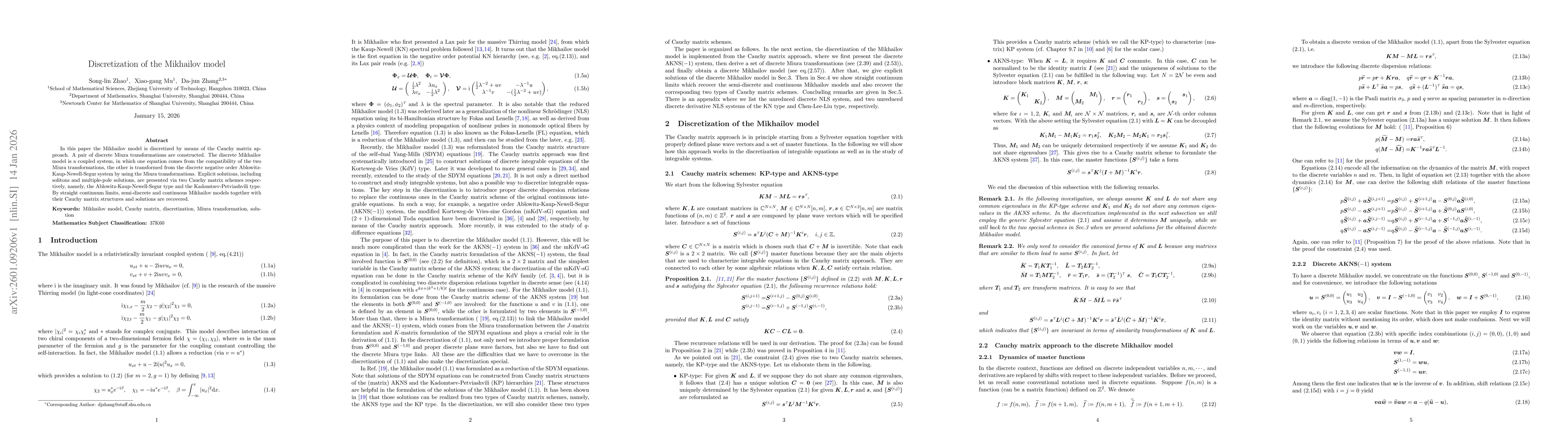 Thumbnail for Discretization of the Mikhailov model