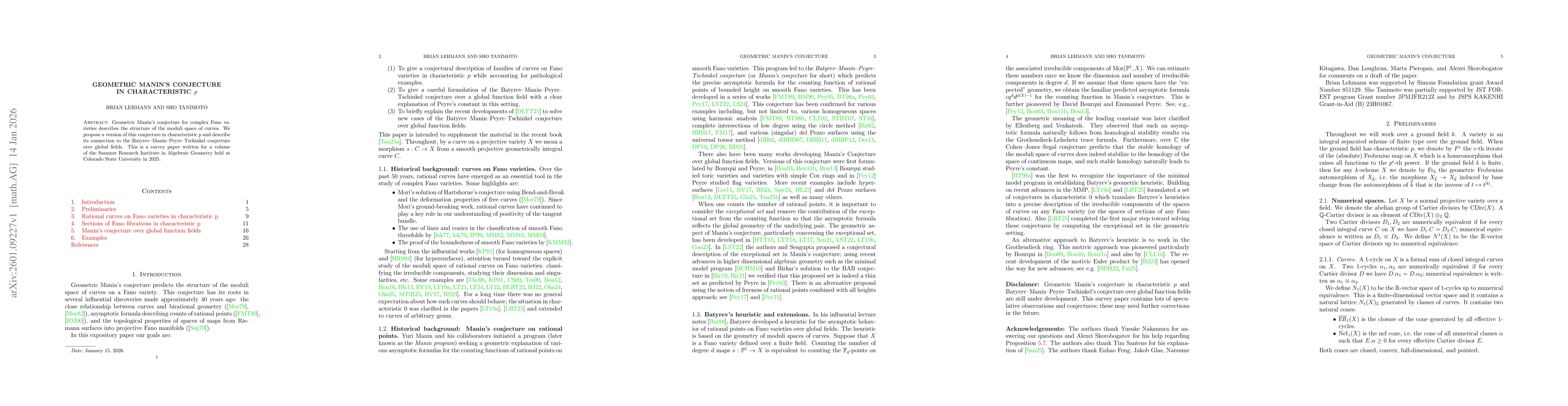 Thumbnail for Geometric Manin's conjecture in characteristic $p$