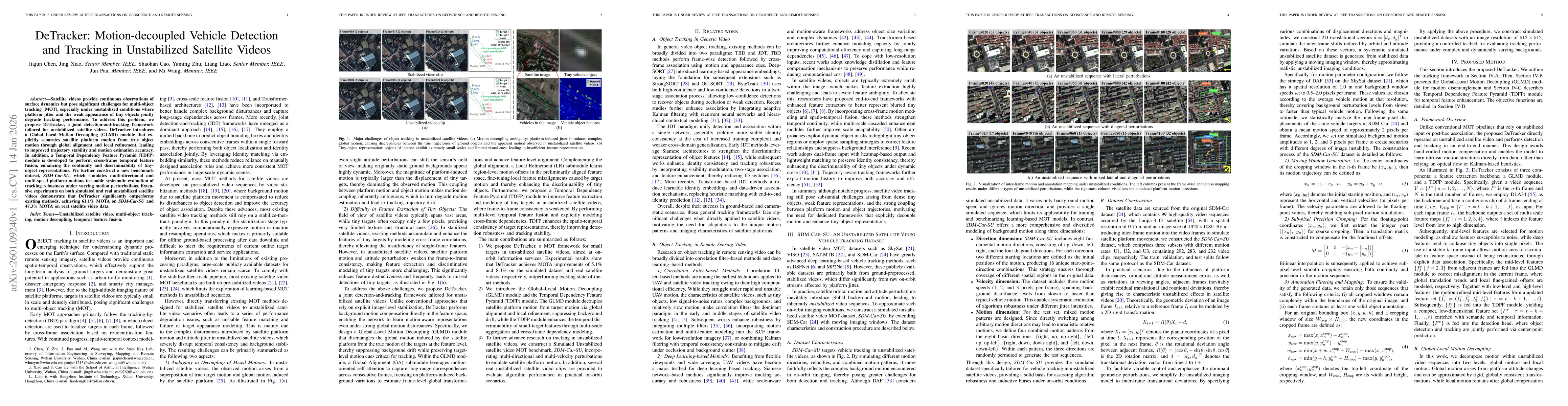 Thumbnail for DeTracker: Motion-decoupled Vehicle Detection and Tracking in Unstabilized Satellite Videos