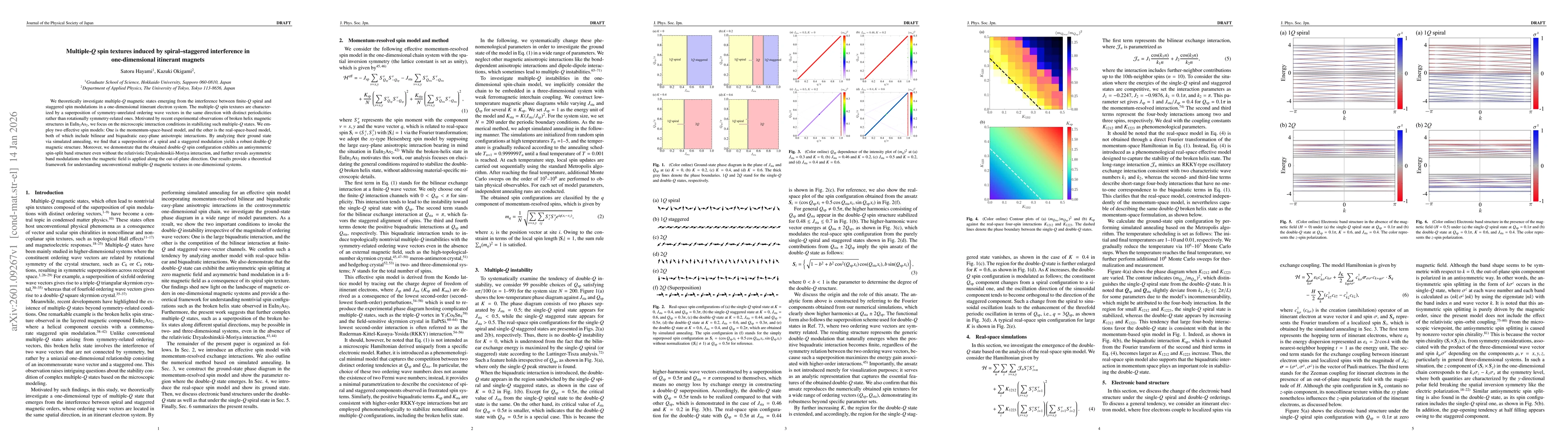 Thumbnail for Multiple-$Q$ spin textures induced by spiral--staggered interference in one-dimensional itinerant magnets