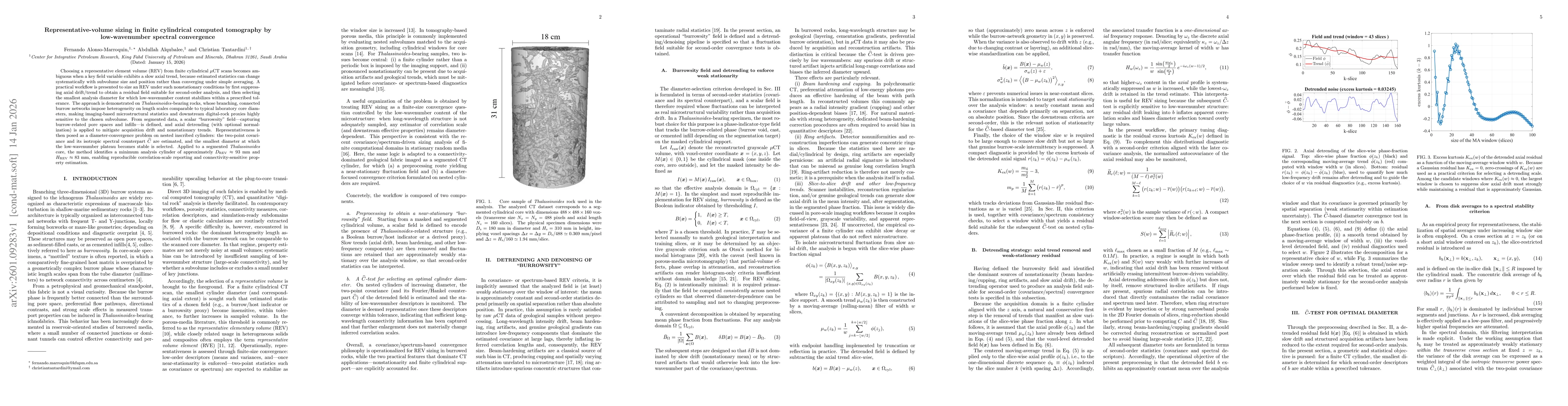 Thumbnail for Representative-volume sizing in finite cylindrical computed tomography by low-wavenumber spectral convergence