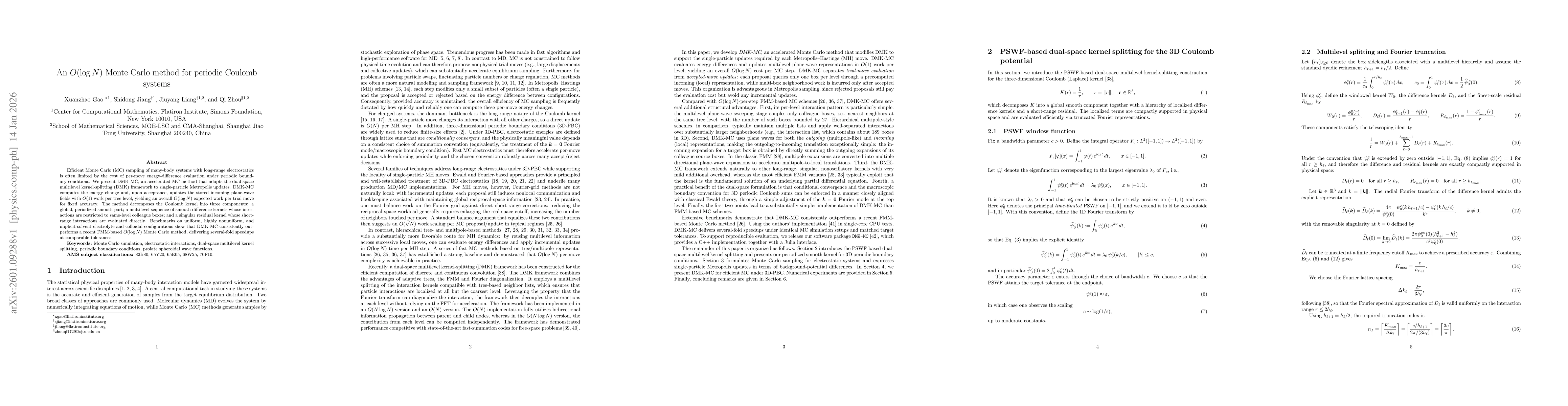 Thumbnail for An $O(\log N)$ Monte Carlo method for periodic Coulomb systems
