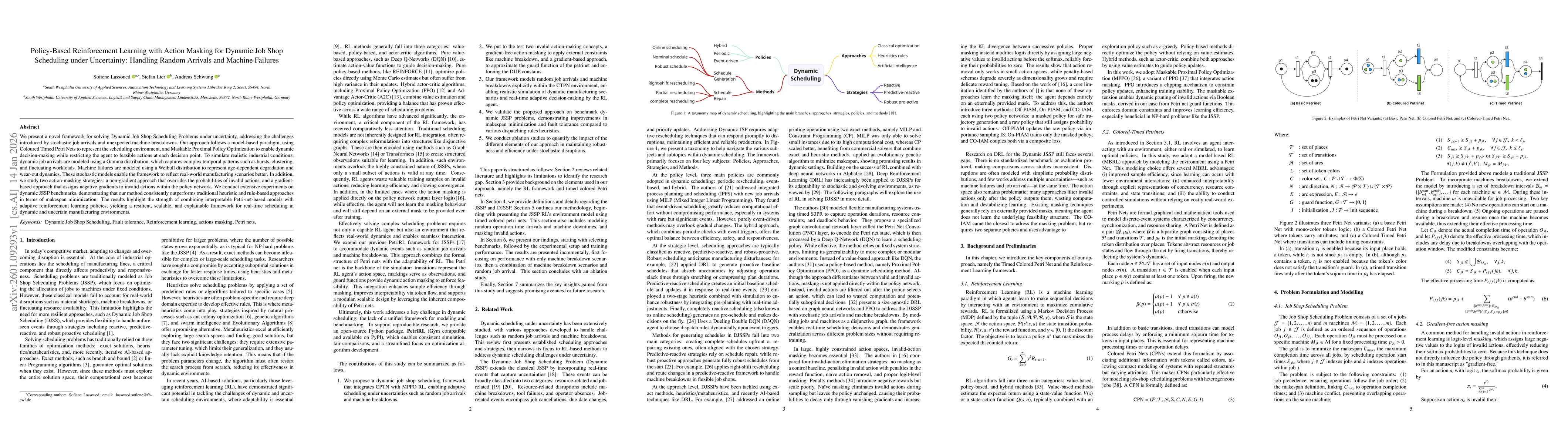 Thumbnail for Policy-Based Reinforcement Learning with Action Masking for Dynamic Job Shop Scheduling under Uncertainty: Handling Random Arrivals and Machine Failures