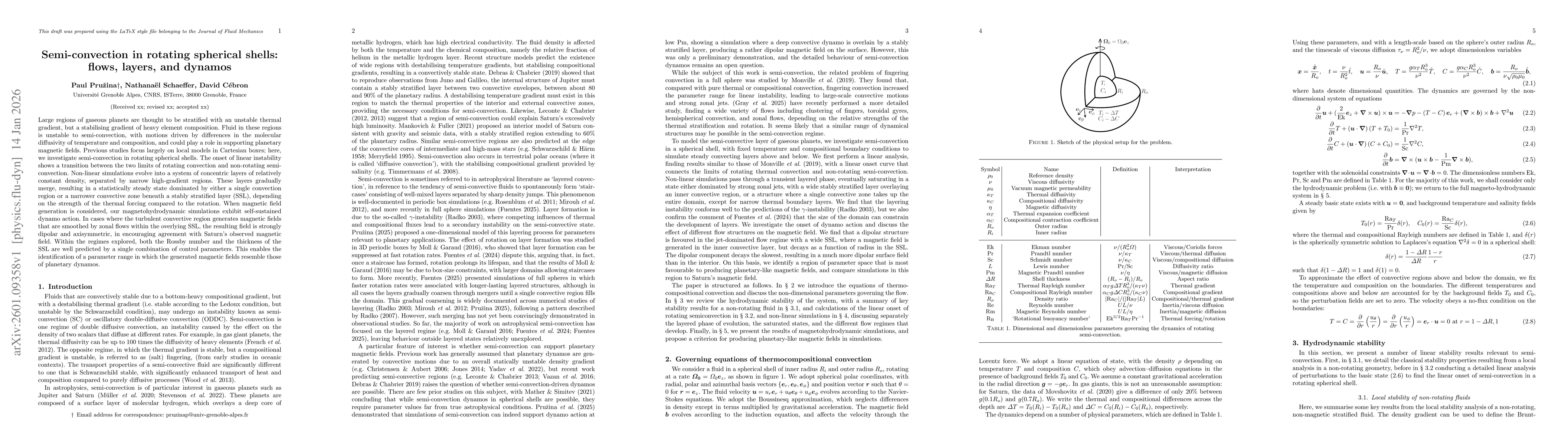 Thumbnail for Semi-convection in rotating spherical shells: flows, layers and dynamos