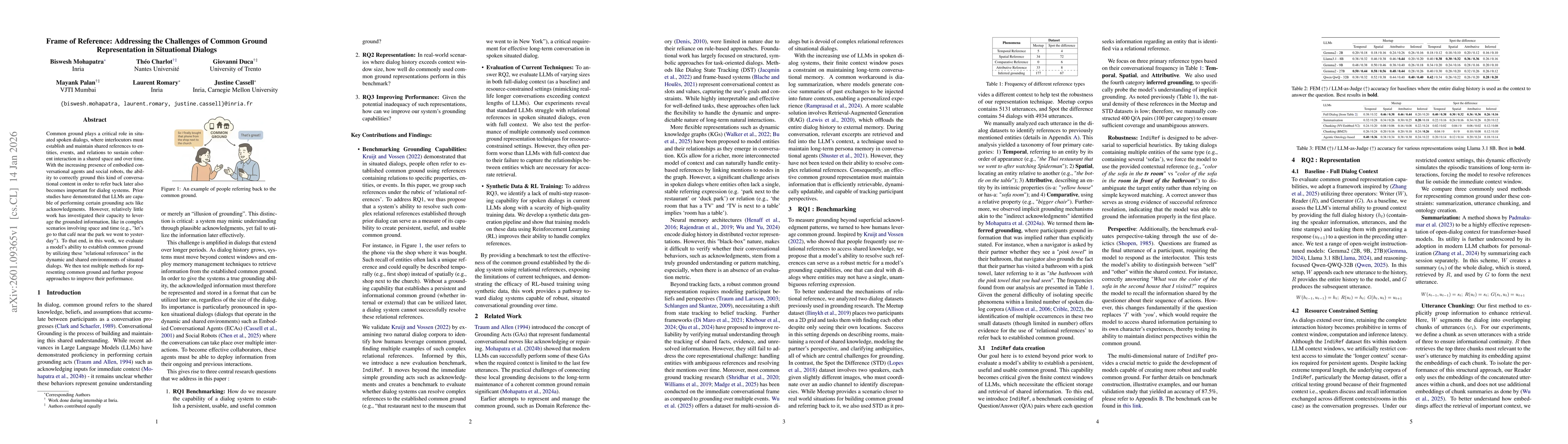 Thumbnail for Frame of Reference: Addressing the Challenges of Common Ground Representation in Situational Dialogs