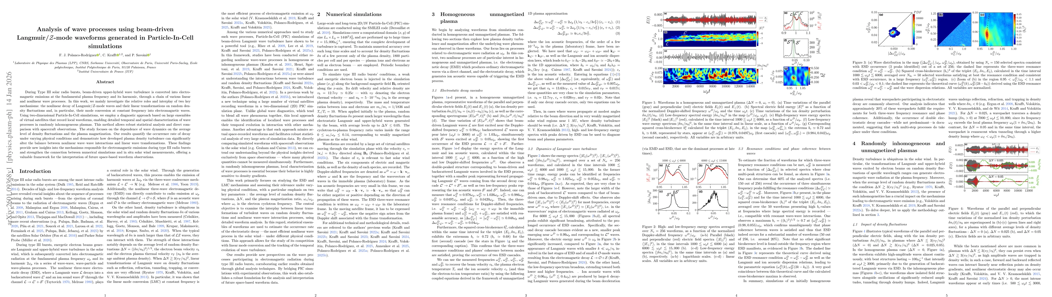 Thumbnail for Analysis of wave processes using beam-driven Langmuir/$\mathcal{Z}$-mode waveforms generated in Particle-In-Cell simulations