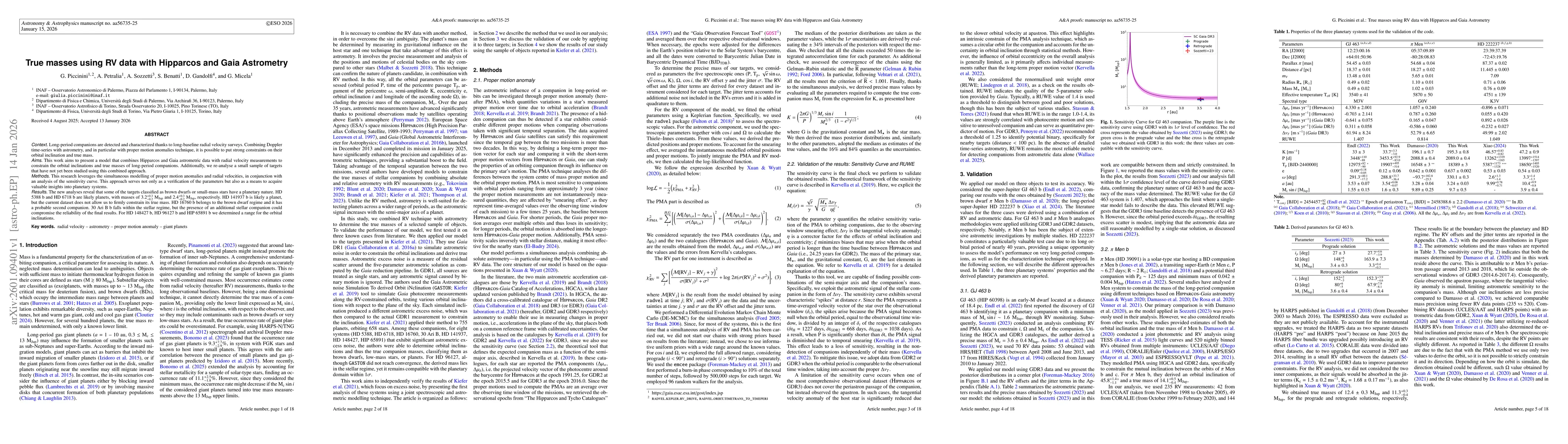 Thumbnail for True Masses using RV data with Hipparcos and Gaia Astrometry