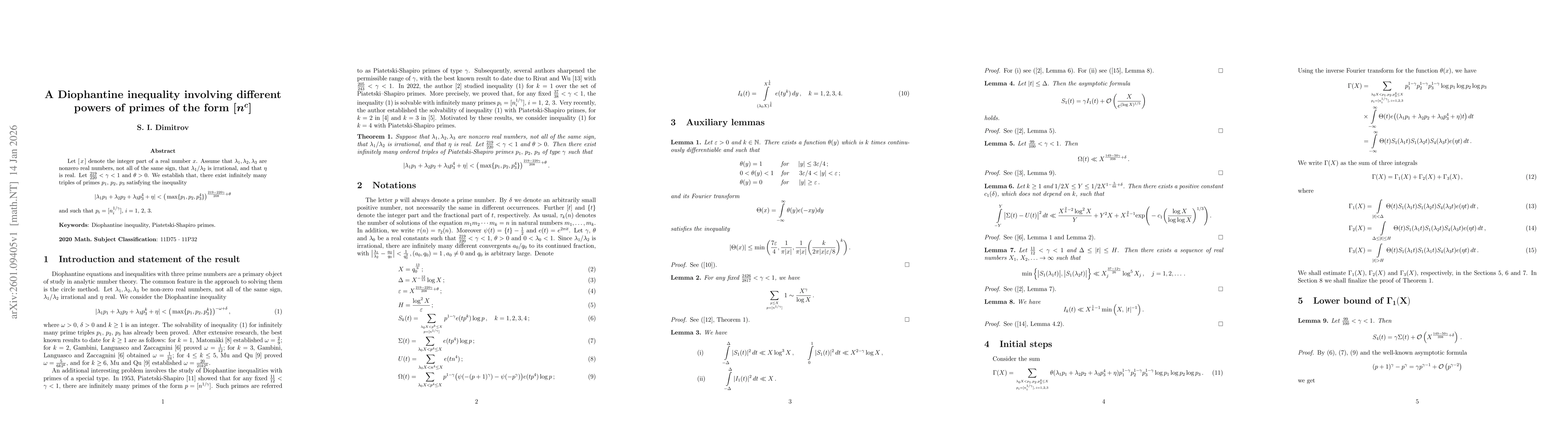 Thumbnail for A Diophantine inequality involving different powers of primes of the form {\boldmath$[n^c]$}