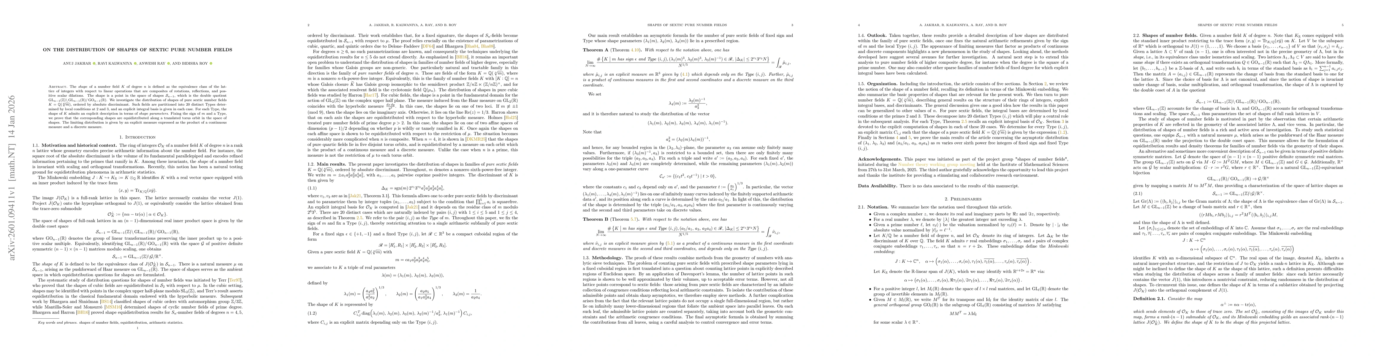 Thumbnail for On the distribution of shapes of sextic pure number fields