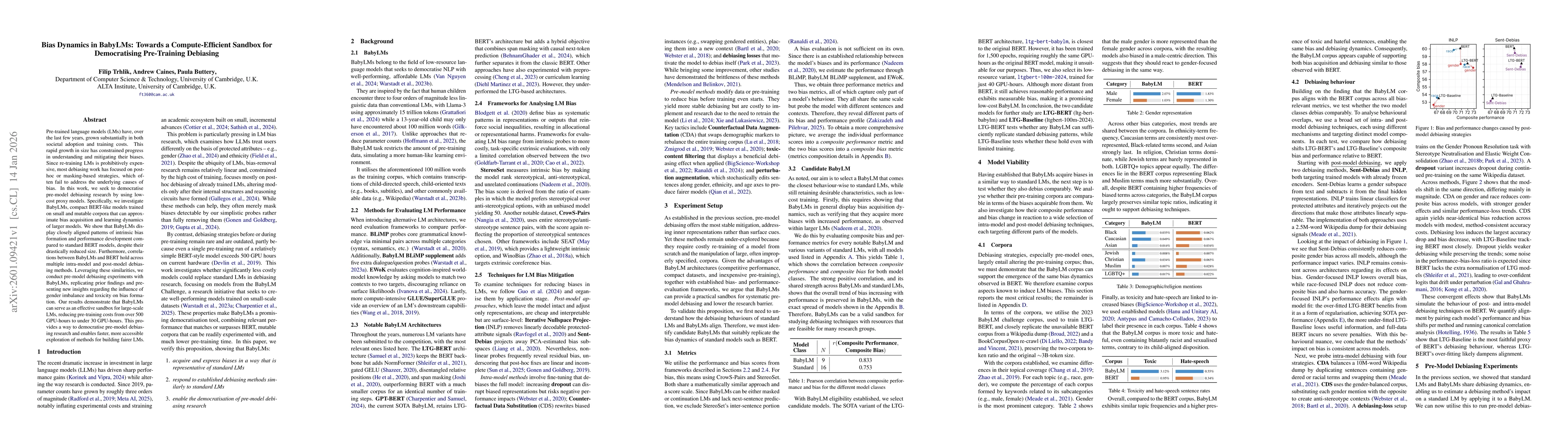 Thumbnail for Bias Dynamics in BabyLMs: Towards a Compute-Efficient Sandbox for Democratising Pre-Training Debiasing