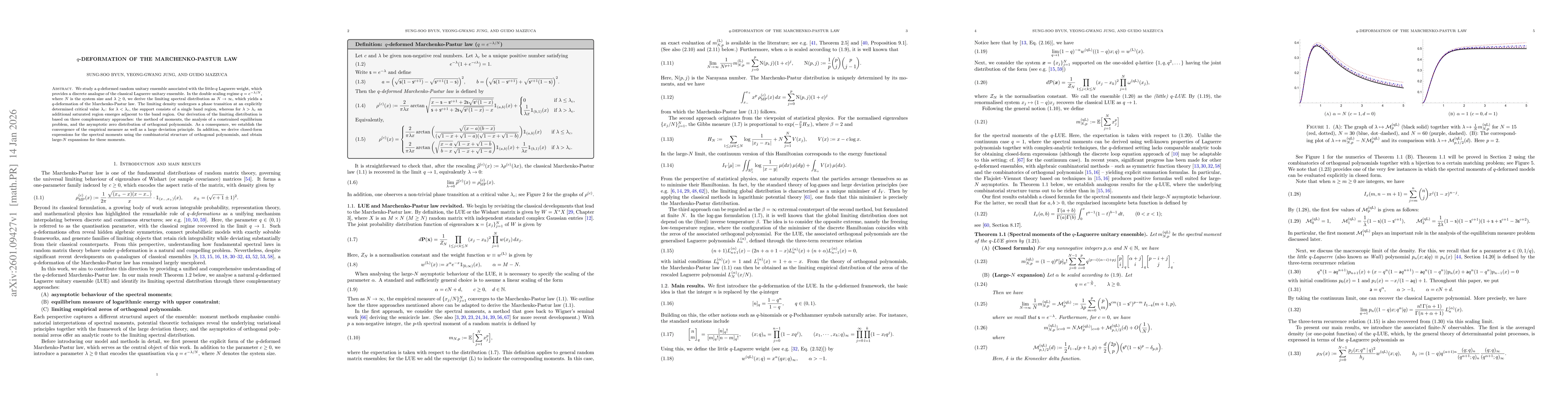 Thumbnail for $q$-deformation of the Marchenko-Pastur law