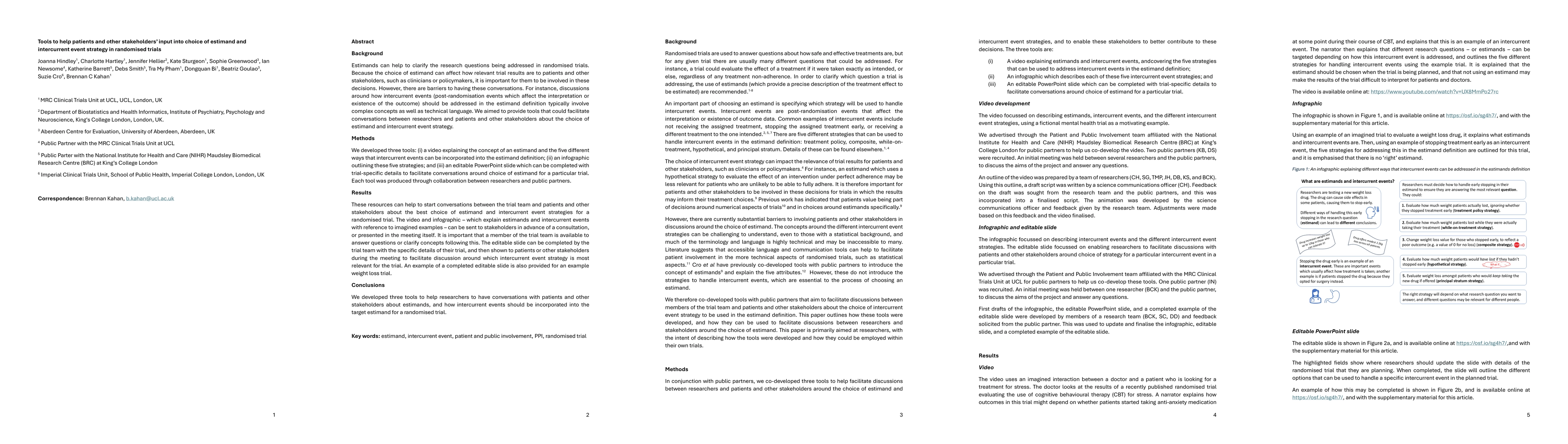 Thumbnail for Tools to help patients and other stakeholders' input into choice of estimand and intercurrent event strategy in randomised trials