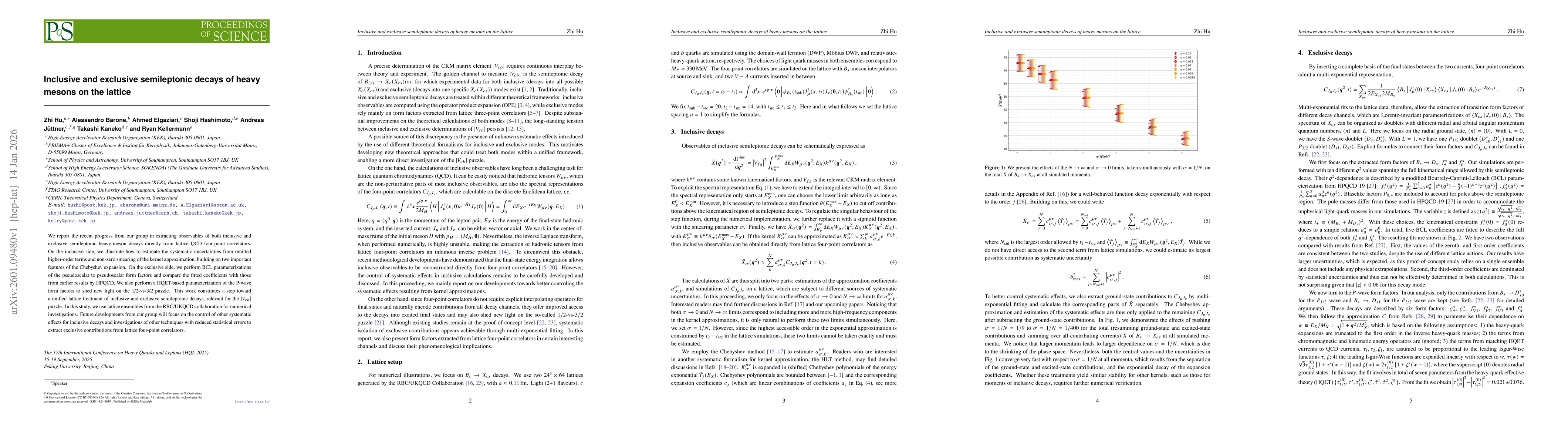 Thumbnail for Inclusive and exclusive semileptonic decays of heavy mesons on the lattice