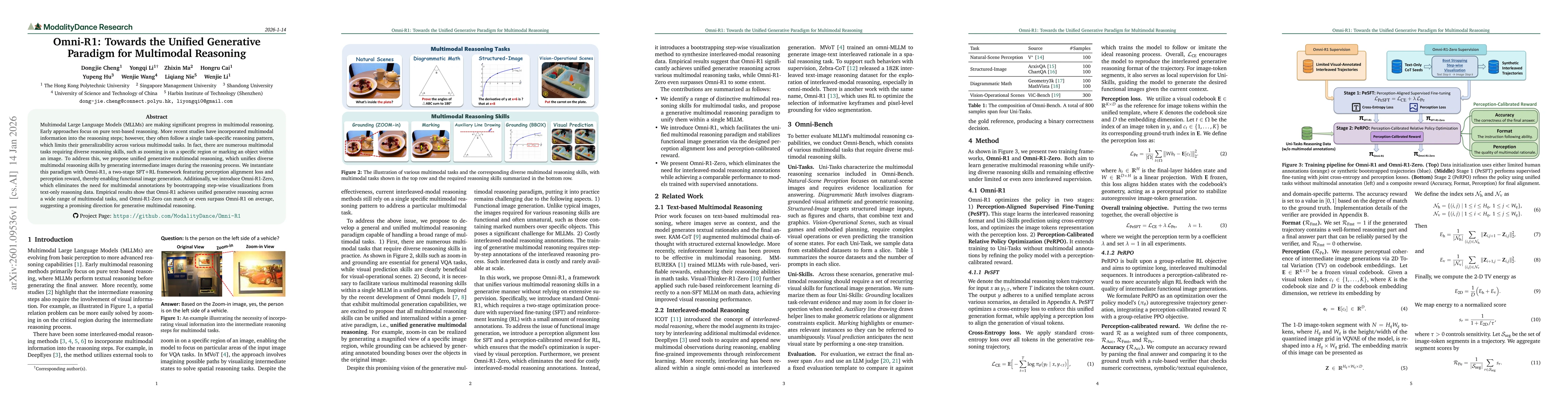 Thumbnail for Omni-R1: Towards the Unified Generative Paradigm for Multimodal Reasoning