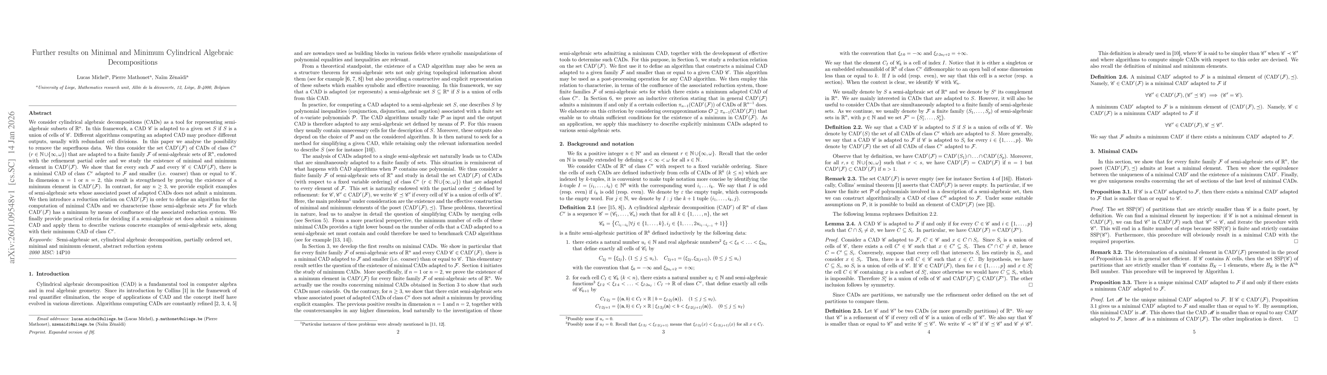 Thumbnail for Further results on Minimal and Minimum Cylindrical Algebraic Decompositions