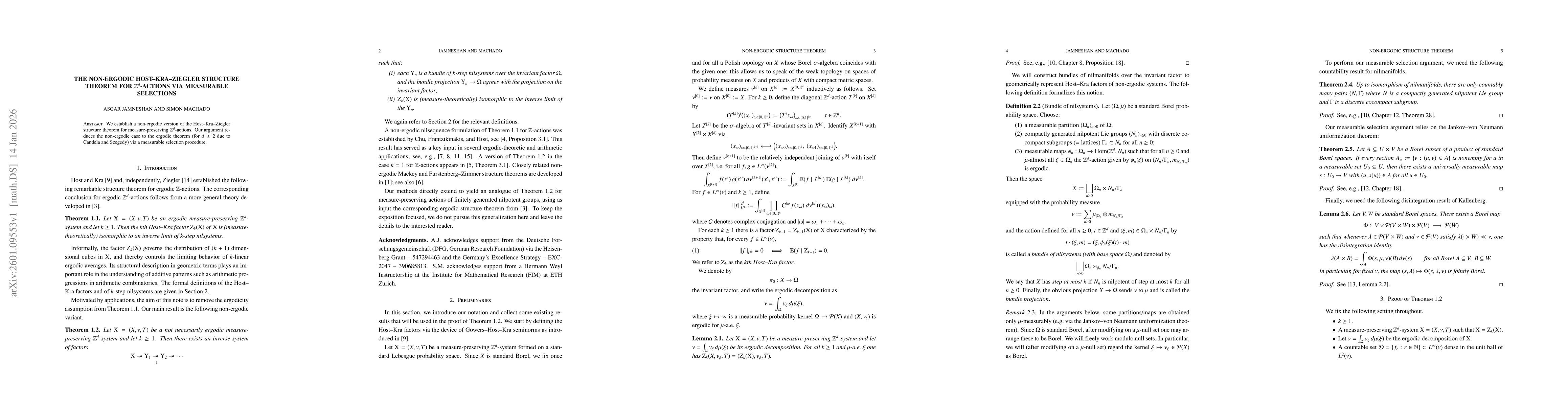 Thumbnail for The non-ergodic Host-Kra-Ziegler structure theorem for $\mathbb{Z}^d$-actions via measurable selections