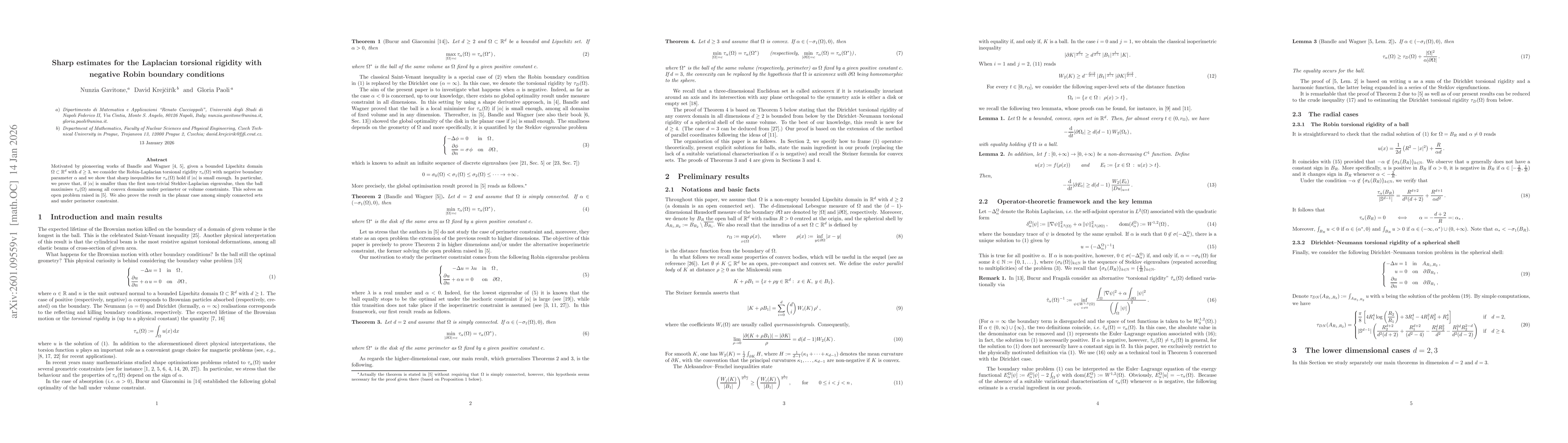 Thumbnail for Sharp estimates for the Laplacian torsional rigidity with negative Robin boundary conditions