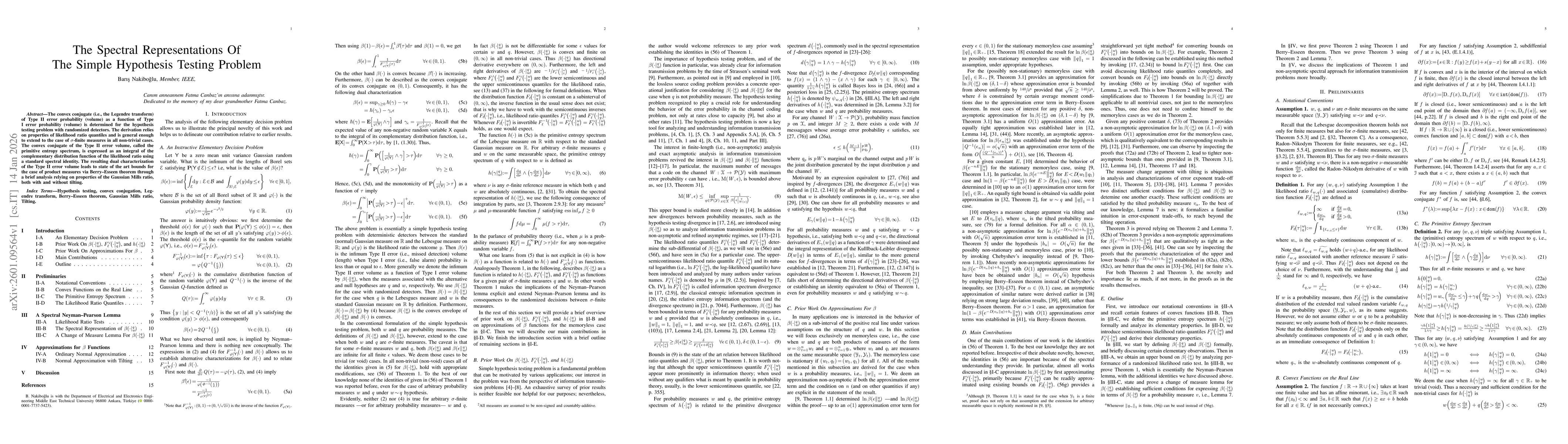 Thumbnail for The Spectral Representations Of The Simple Hypothesis Testing Problem