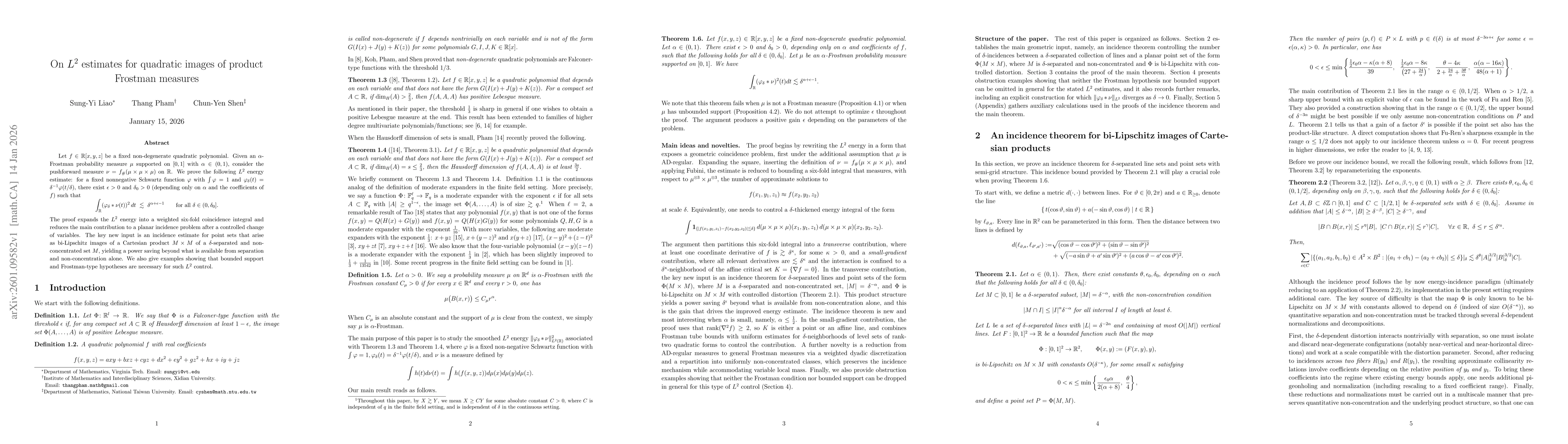 Thumbnail for On $L^2$ estimates for quadratic images of product Frostman measures