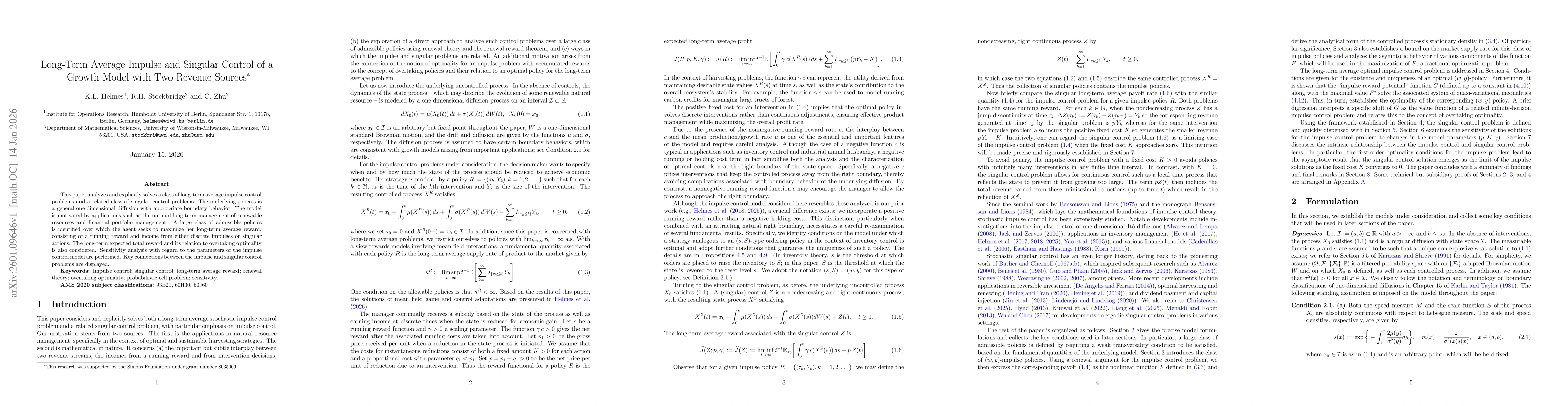 Thumbnail for Long-Term Average Impulse and Singular Control of a Growth Model with Two Revenue Sources