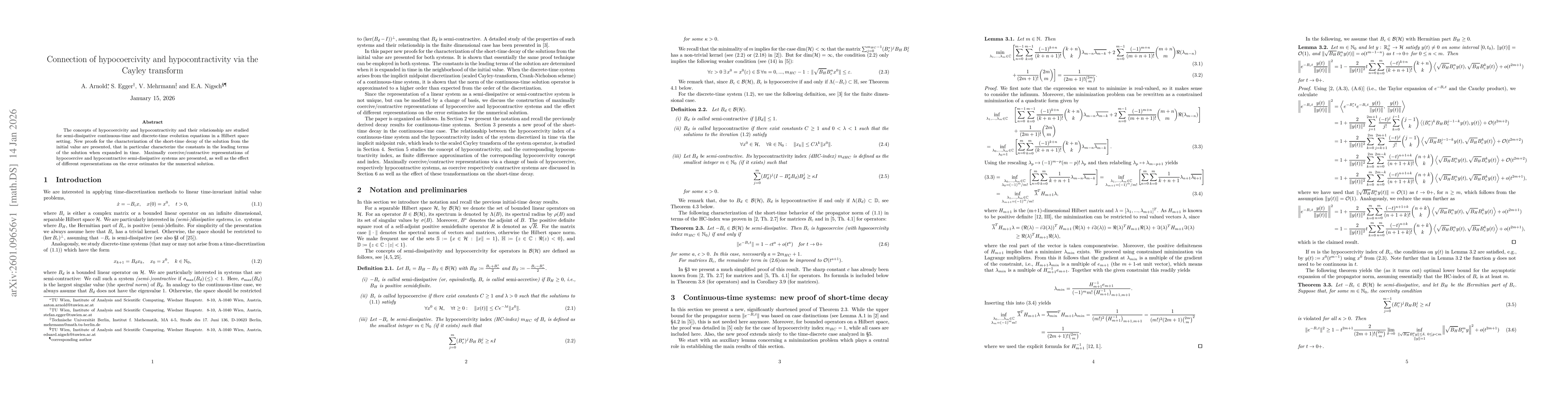 Thumbnail for Connection of hypocoercivity and hypocontractivity via the Cayley transform