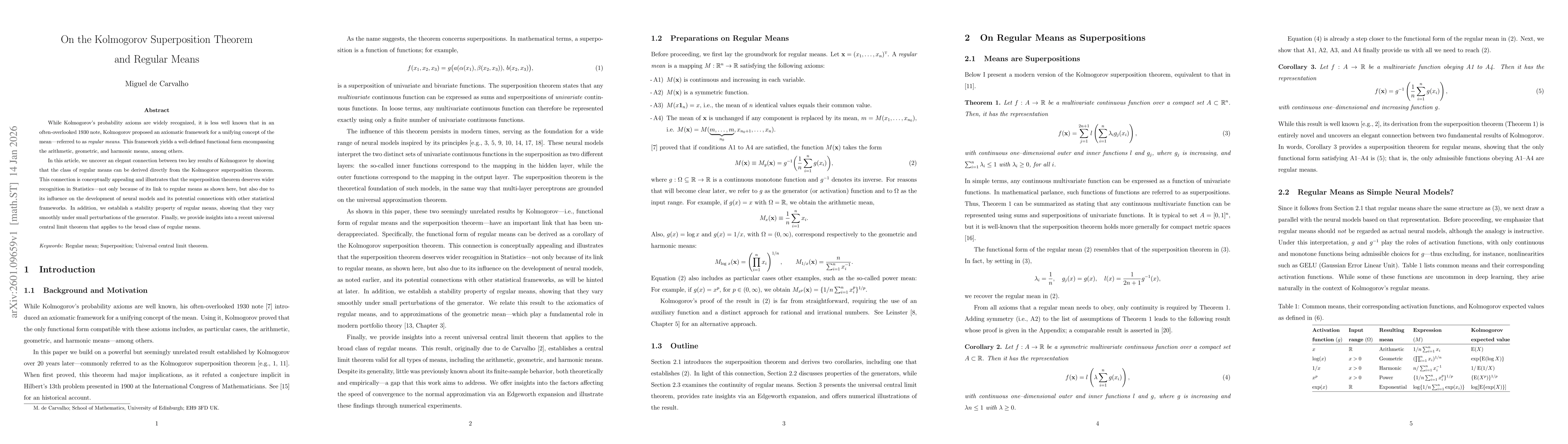 Thumbnail for On the Kolmogorov Superposition Theorem and Regular Means
