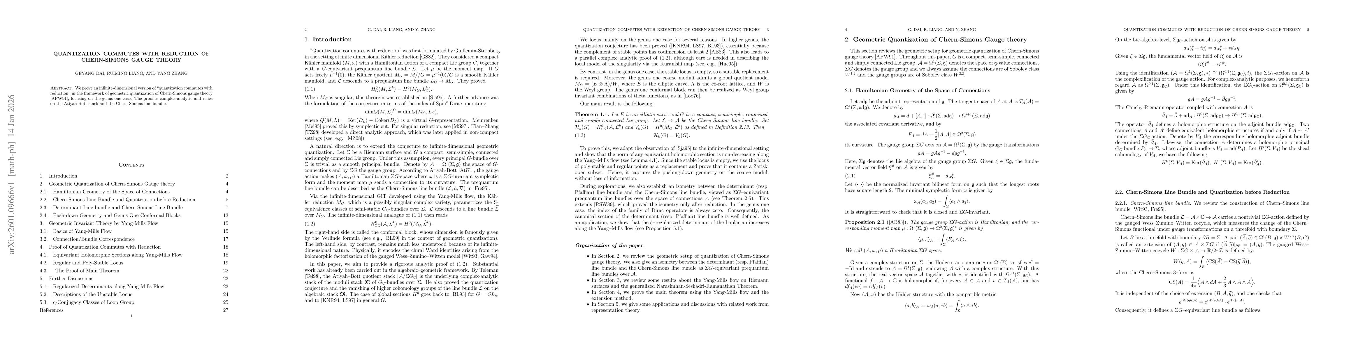 Thumbnail for Quantization Commutes with Reduction of Chern-Simons Gauge Theory