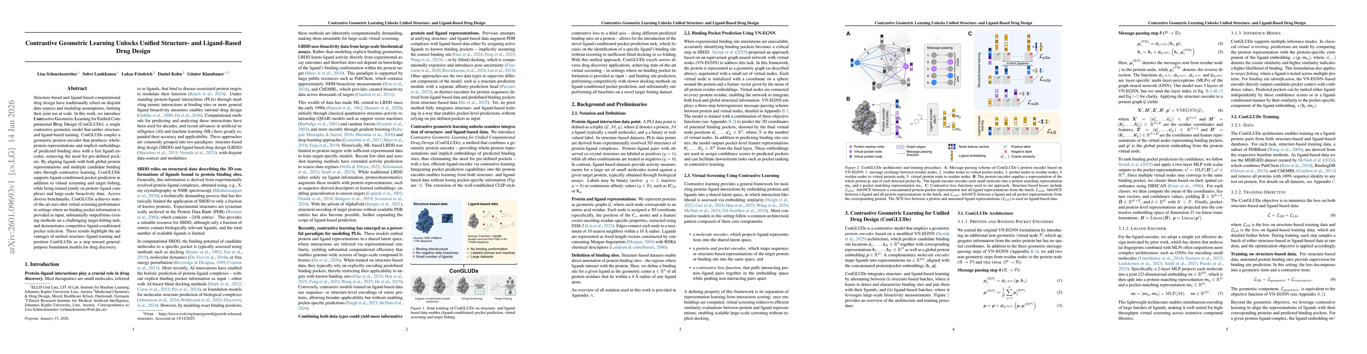 Thumbnail for Contrastive Geometric Learning Unlocks Unified Structure- and Ligand-Based Drug Design
